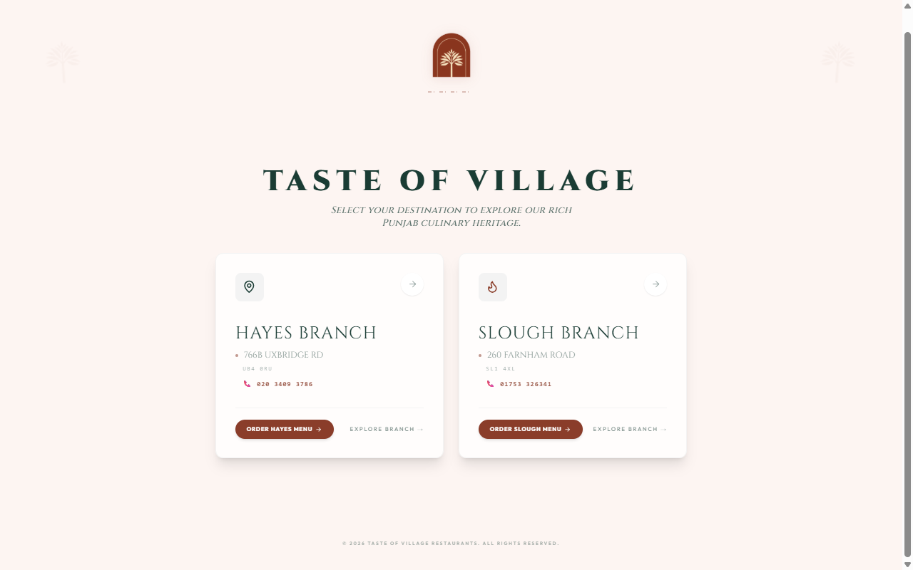 Taste of Village platform interface